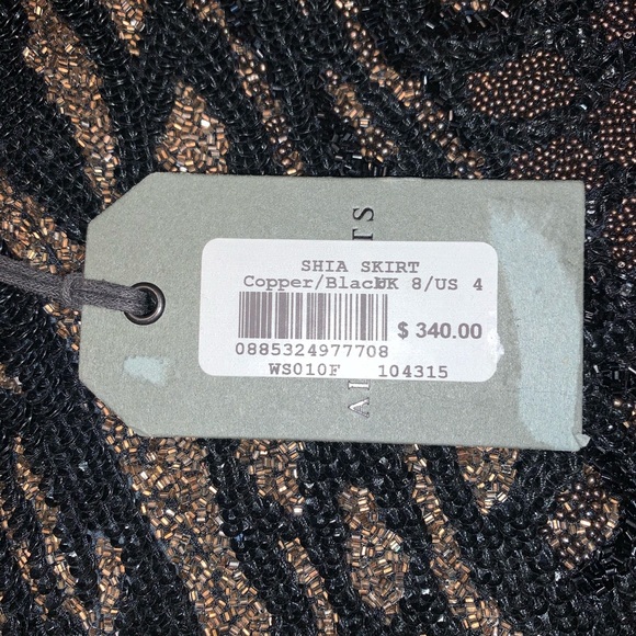 NWT ALL SAINTS hand embellished skirt size 4 - Picture 6 of 6